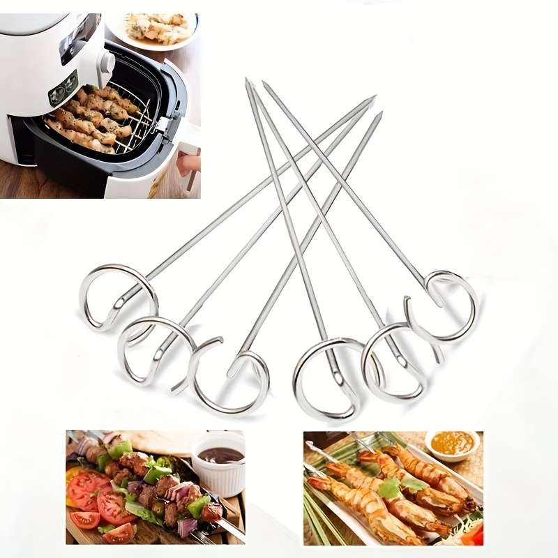 10 Pieces Of Stainless Steel Air Fryer Vertical Kebab Thickened Kebab Sticks Air Fryer Oven Kebab Ke