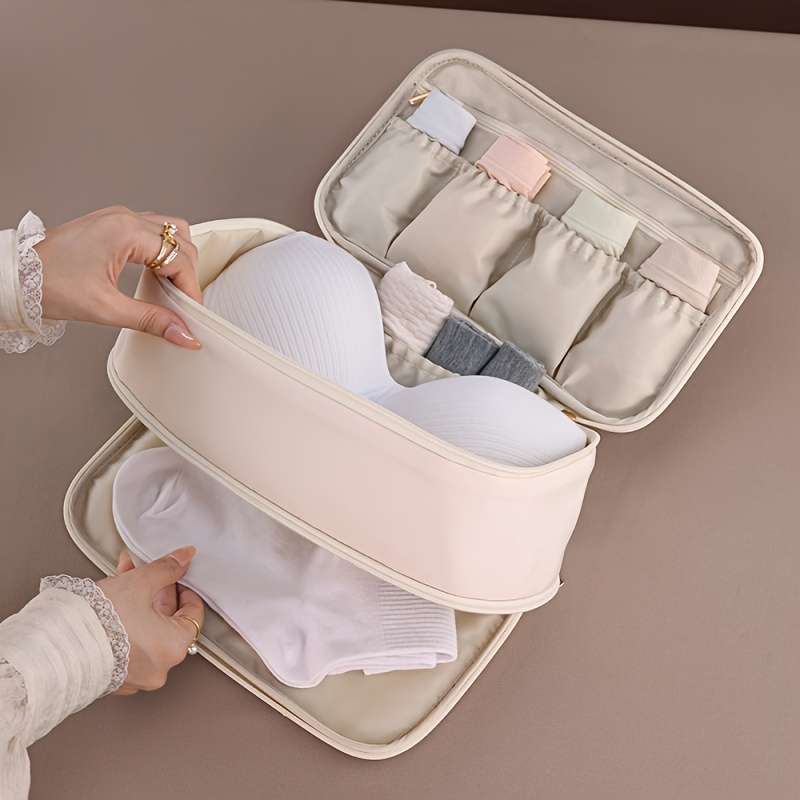 Spacious Beige Nylon Women's Travel Organizer
