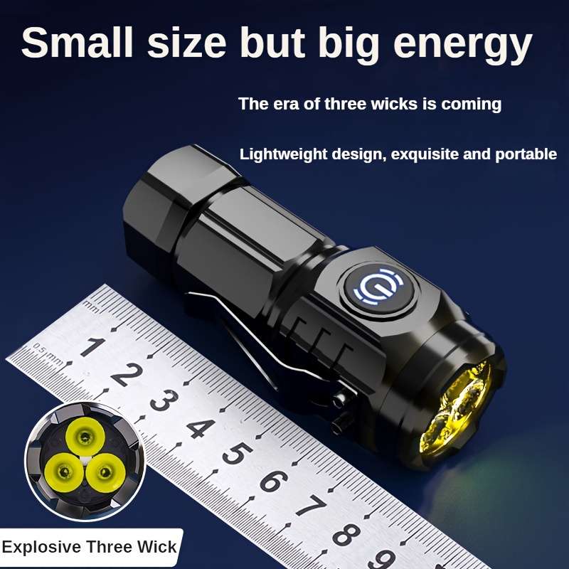 Mini Led Usb Rechargeable Flashlight, Frog Eye Lens