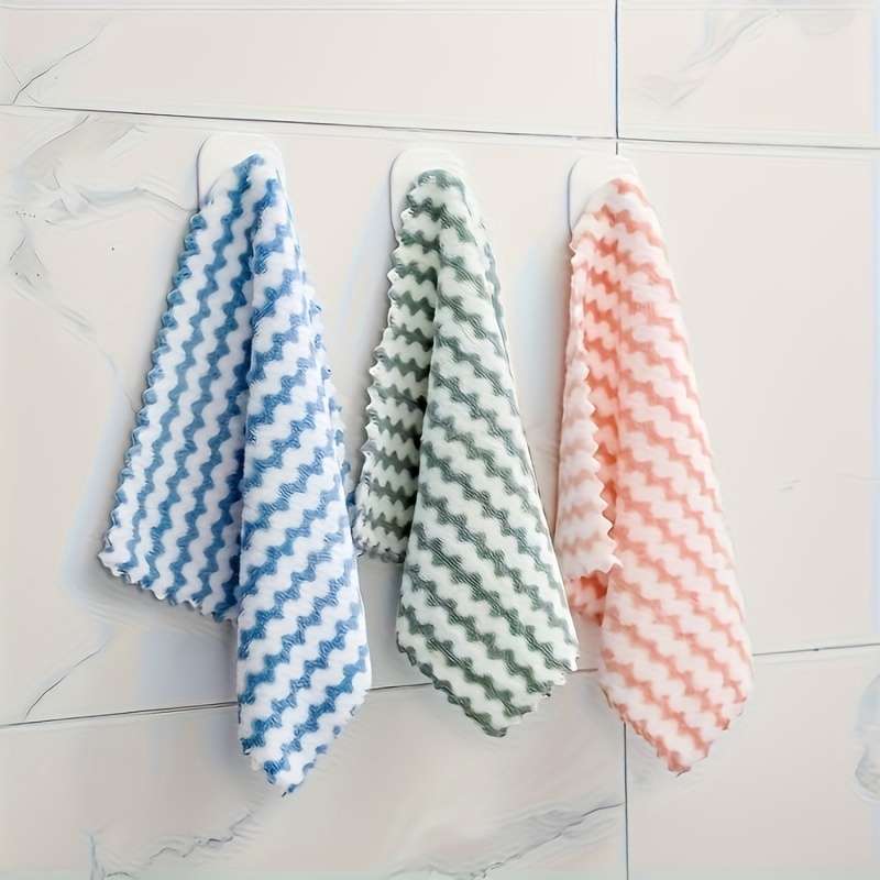 1 Pack Of Microfiber Dishwashing Towels, Thick Coral Fleece Cationic Double-Sided Soft Water-Absorbe