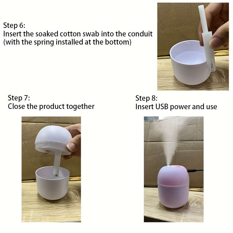 USB Powered Ultrasonic Essential Oil Diffuser 7.44 oz Portable Aromatherapy Humidifier with LED Nig