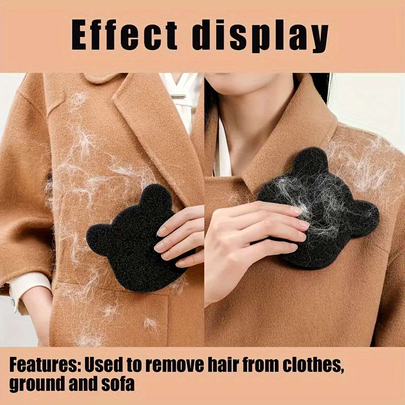 Reusable Cartoon Bear Laundry Sponge for Washing Machine PET Hair Remover, Deodorant Cleaner 5PCS