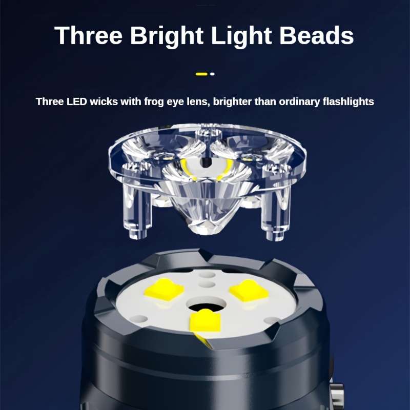 Mini Led Usb Rechargeable Flashlight, Frog Eye Lens