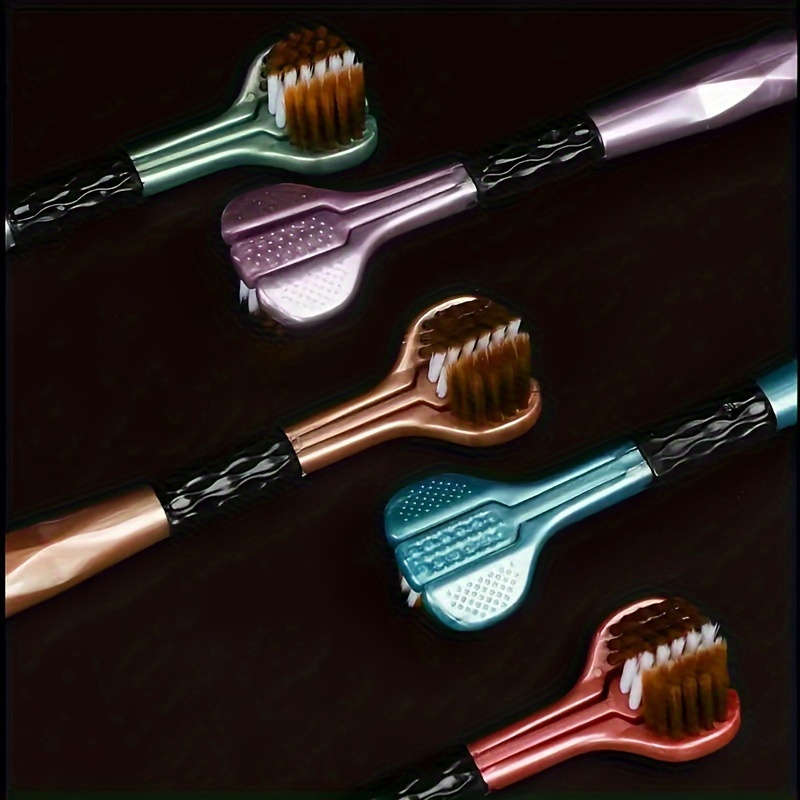 5-Pack V-Shaped Three-Sided Manual Toothbrush