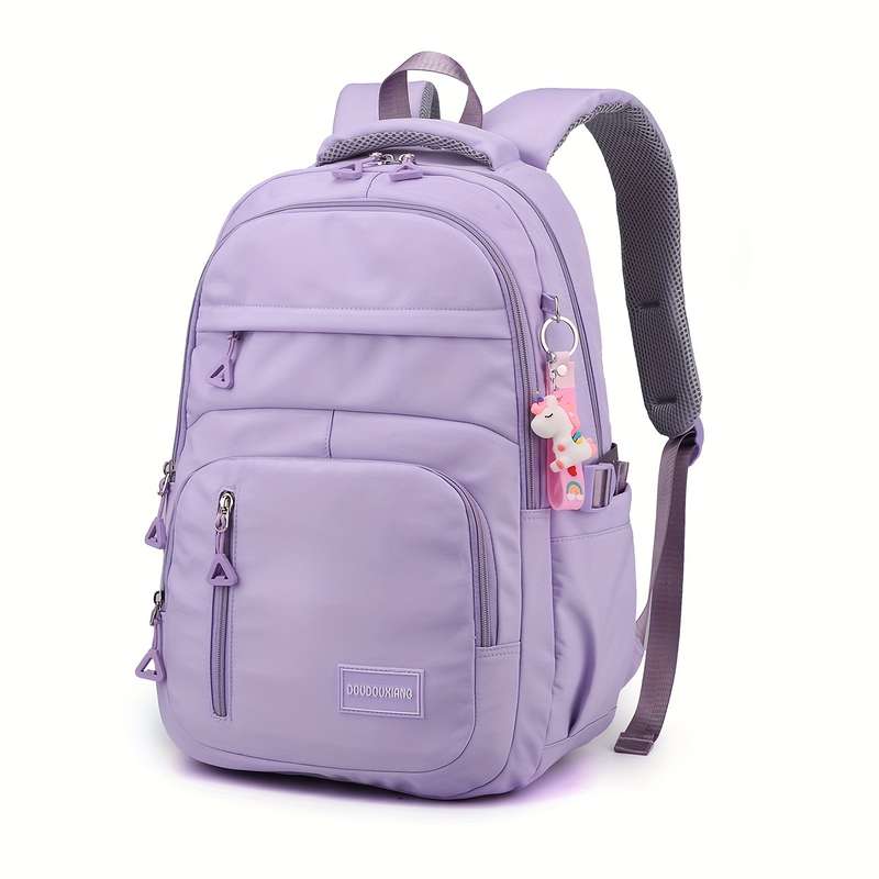 Large Capacity Student Backpack Solid Color