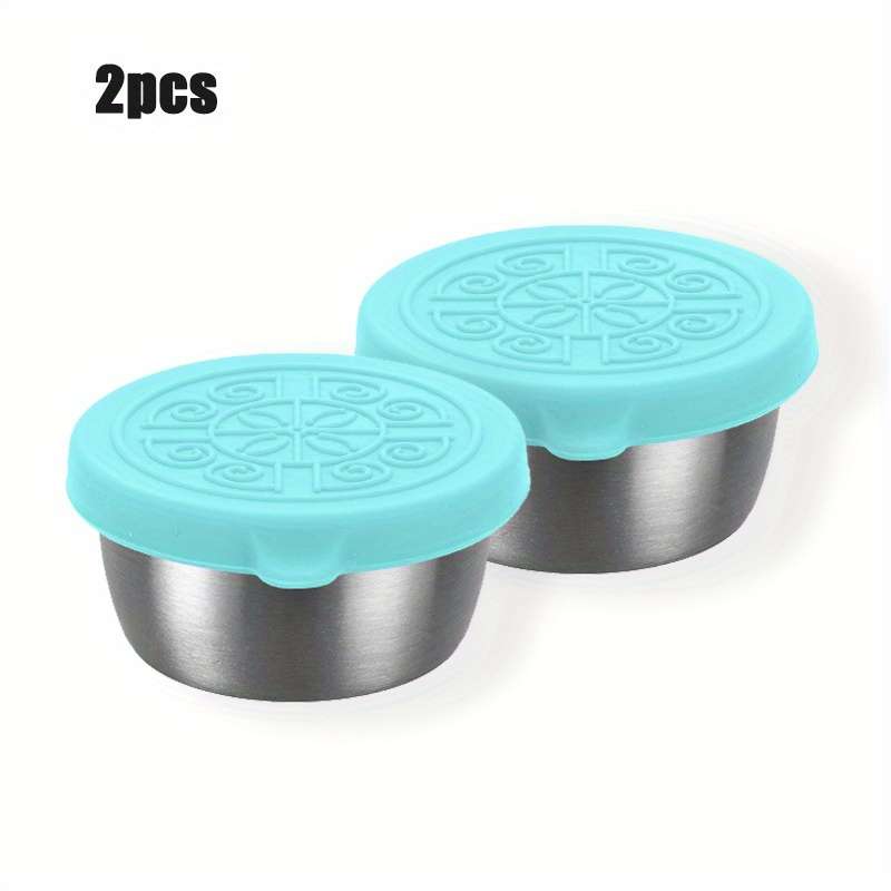 Reusable sauce container with leak-proof silicone lid