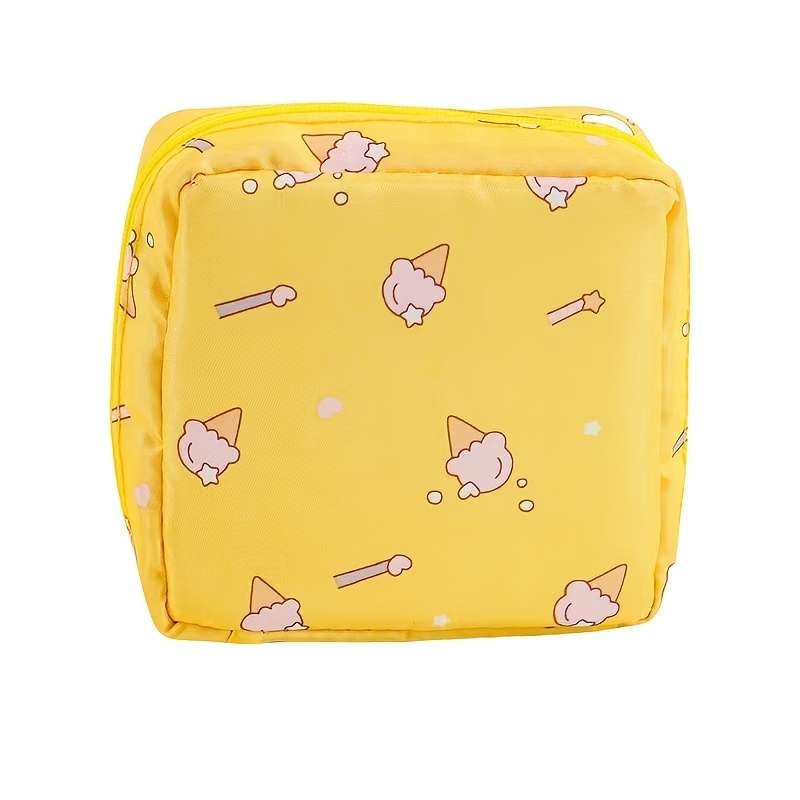 Cute polyester toiletry bag, lightweight, waterproof travel storage bag with zipper closure, multi-c