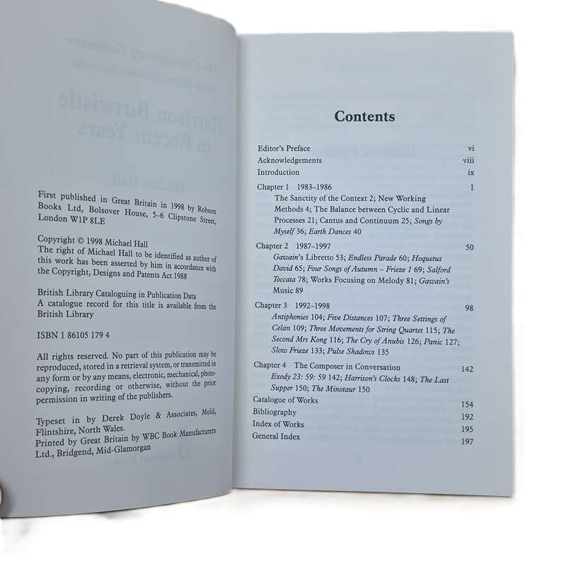 harrison BIRTWISTLE in recent years - Michael Hall