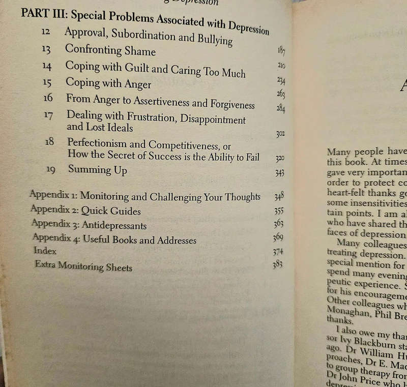 Overcoming depression: A self-help guide using Cognitive Behavioural Techniques