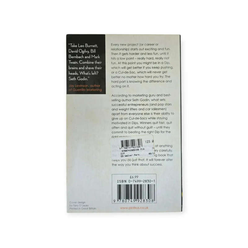The dip: The extraordinary benefits of knowing when to quit (and when to stick) - Seth Godin