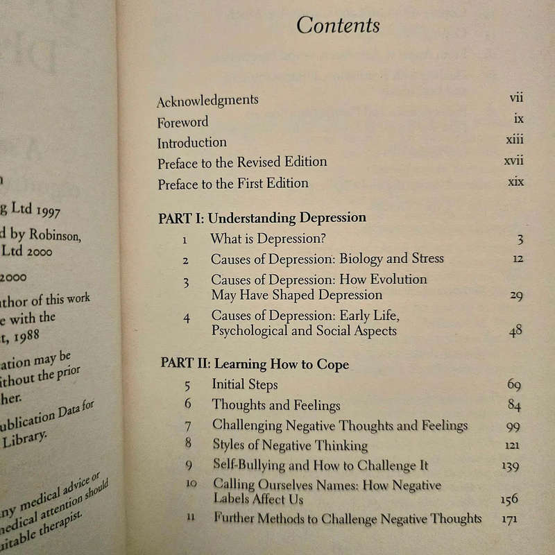 Overcoming depression: A self-help guide using Cognitive Behavioural Techniques