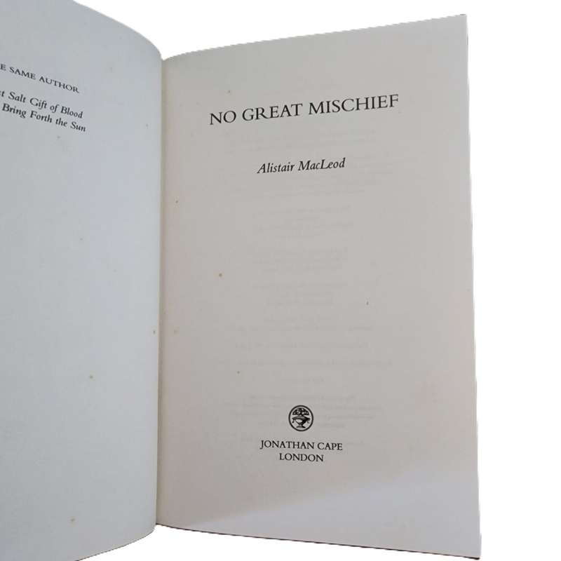 No Great Mischief - Alistair MacLeod (pristine hard cover)