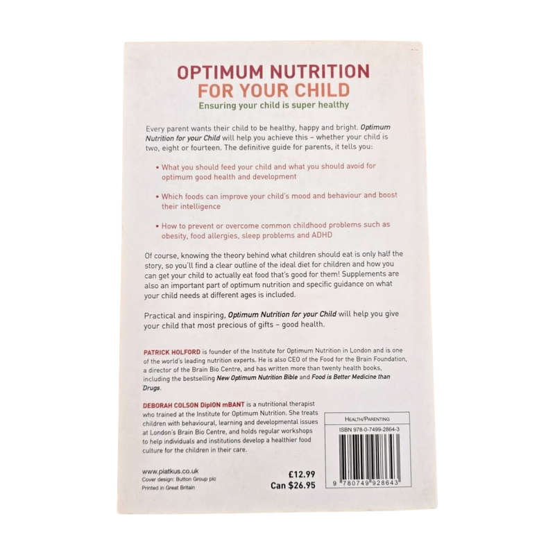 Optimum Nutrition for your child - Patrick Holford