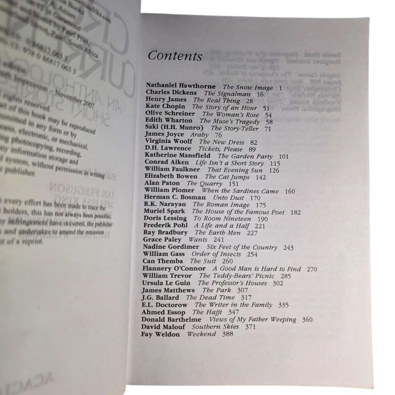 Cross Currents: An anthology of short stories: Edited by Ian Ferguson et al, 2007