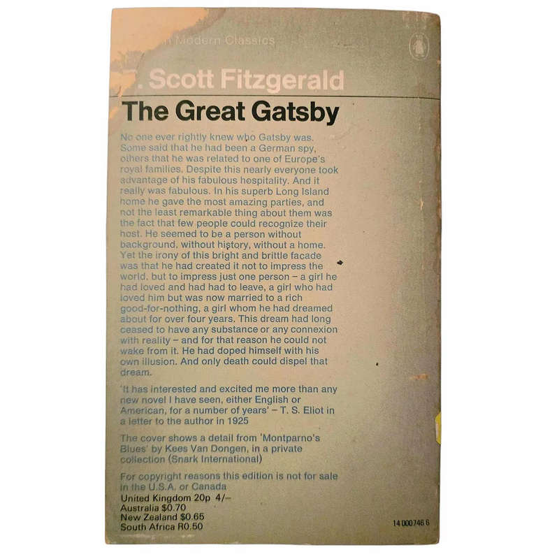 The Great Gatsby - F Scott Fitzgerald