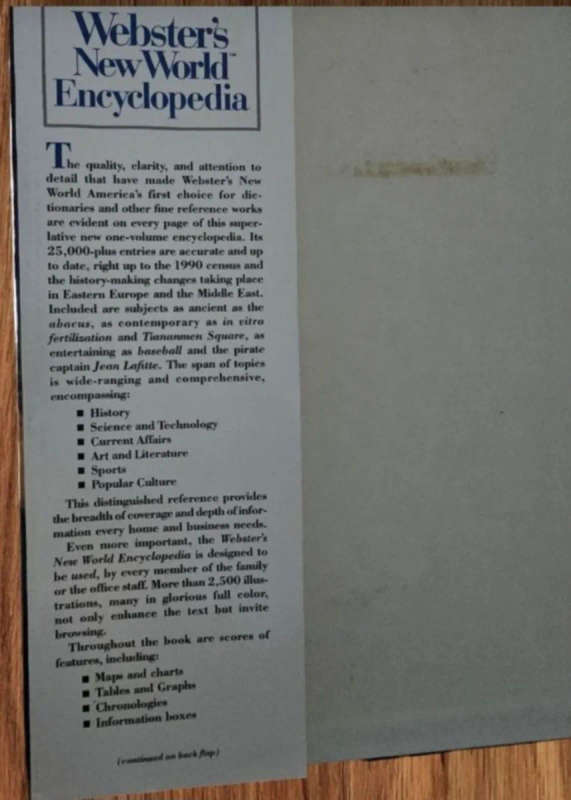 Webster's New World Encyclopedia (1992 Edition)