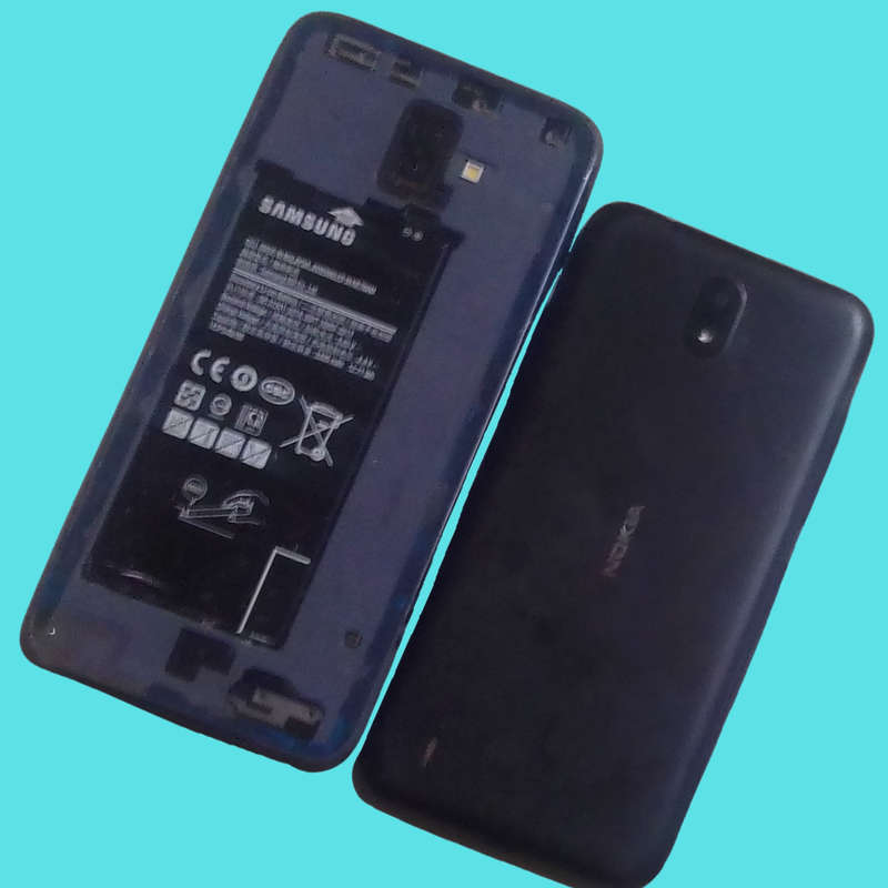 Lot of 5 Phones (Samsung Galaxy J6 Plus, J1 Mini Prime, S5 Mini, J1, Nokia C1) - For Parts or Repair