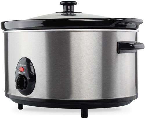Mellerware Slow Cooker Stainless Steel Brushed 6.5L 320W