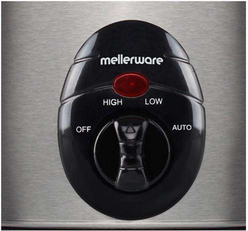 Mellerware Slow Cooker Stainless Steel Brushed 6.5L 320W