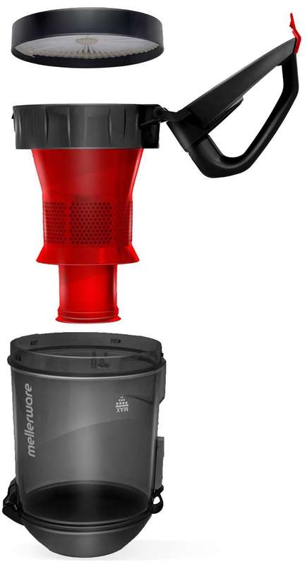 Mellerware Vacuum Cleaner Bagless Cyclone Plastic Red 1.2L 1200W