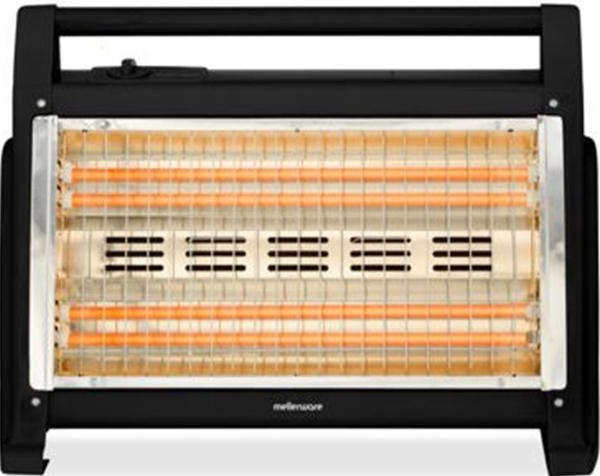 Mellerware Heater 2 Heat Settings Quartz Plastic Black 4 Heating Quartz tubes