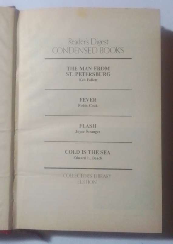 First Edition:Reader's digest-By: Ken Follett, Robin Cook and other authors