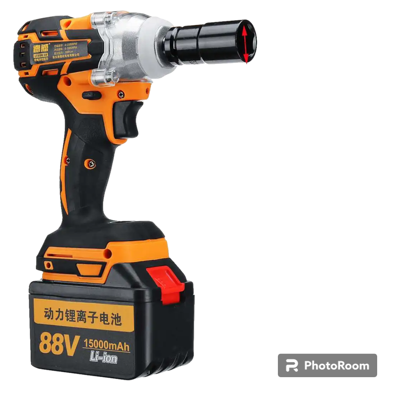 6 Pc Wireless Impact Wrench Set With 2 Lithium Battery Packs and Case
