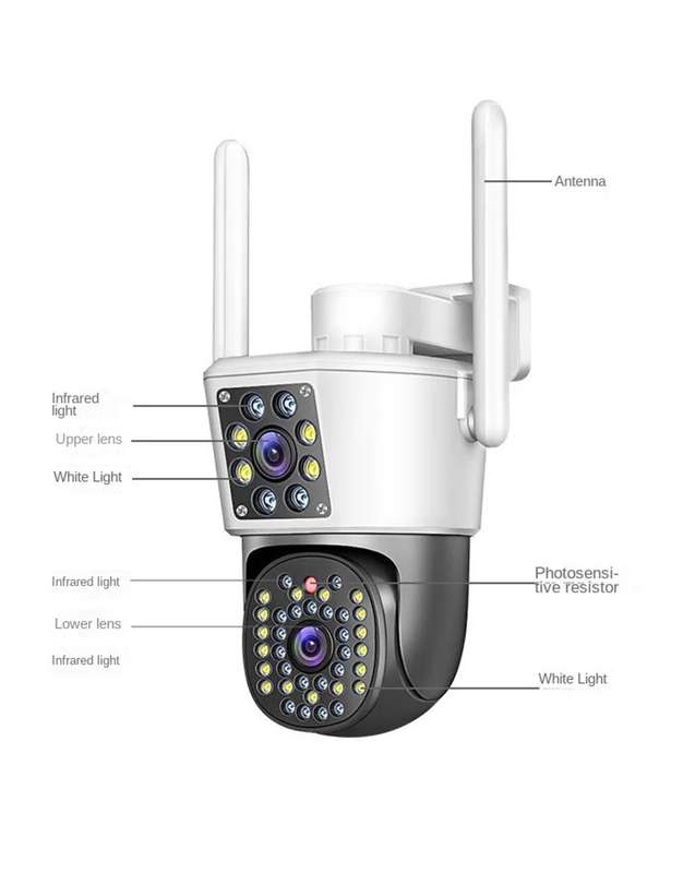 44LED Night Vision Dual View HD Wireless Network Security Camera
