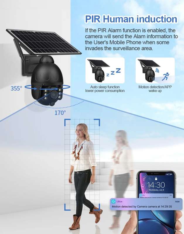 Off Grid 4G/5G Sim Operated White Heavy Duty Solar Security Camera(black)