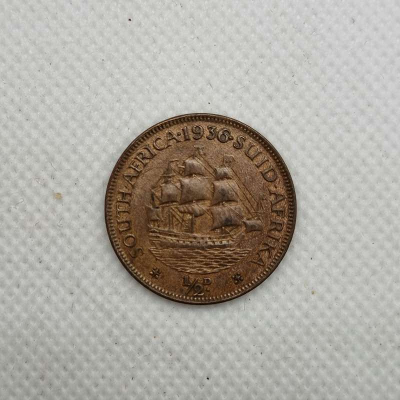 1931-1942 1/2 Penny South Africa Page of 30 coins