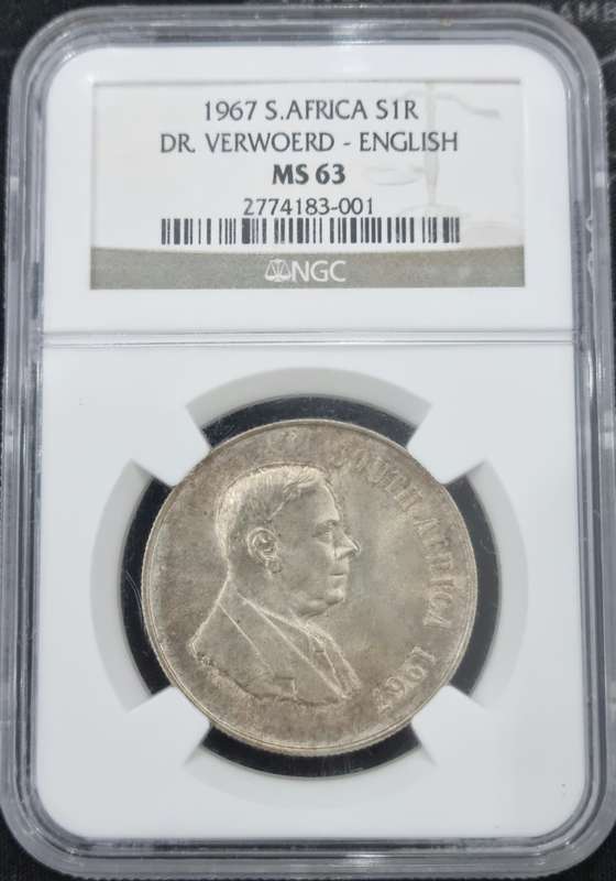 1967 S.Africa Silver R1 DR.VERWOERD - English MS63