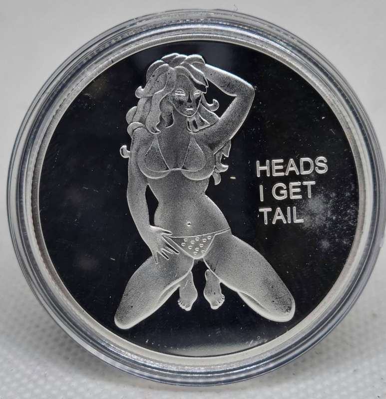 Head I get Tails Souvenir Flip Token Silver