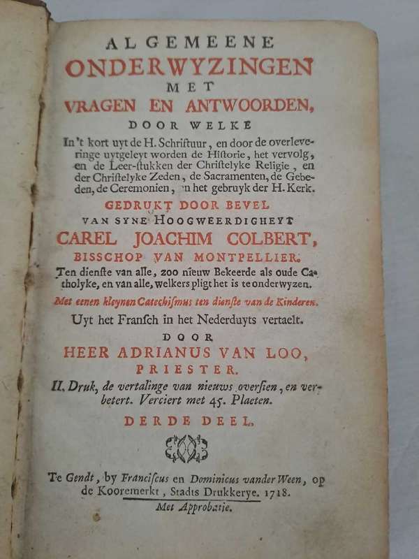 ANTIQUE LEATHER BOUND BOOK 1718
