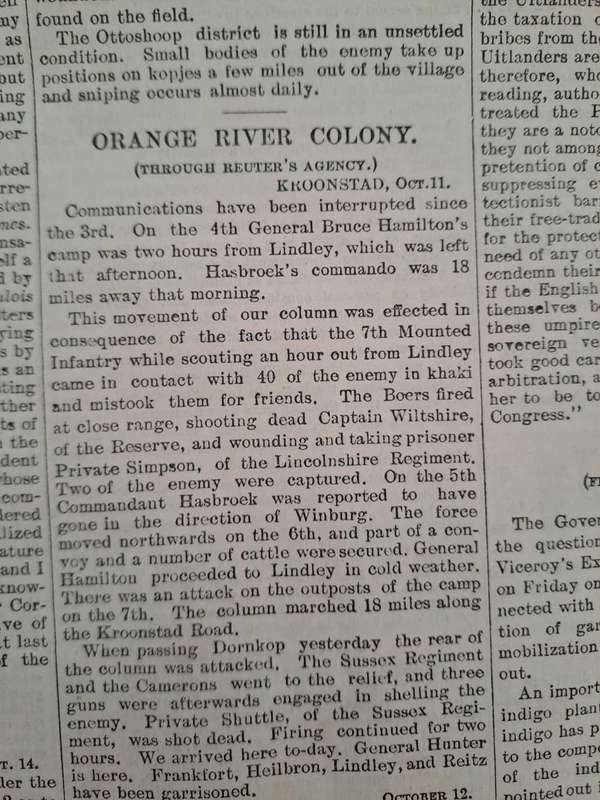 THE TIMES NEWSPAPER London 15th October 1900