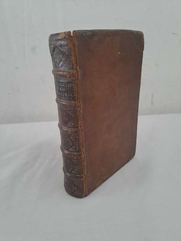 ANTIQUE LEATHER BOUND BOOK 1718