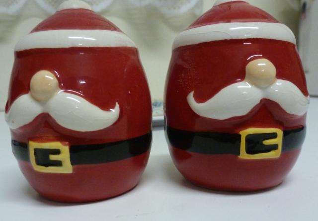 CHRISTMAS SALT AND PEPPER SET  PLUS CHRISTMAS SWEET/NUT PLATE