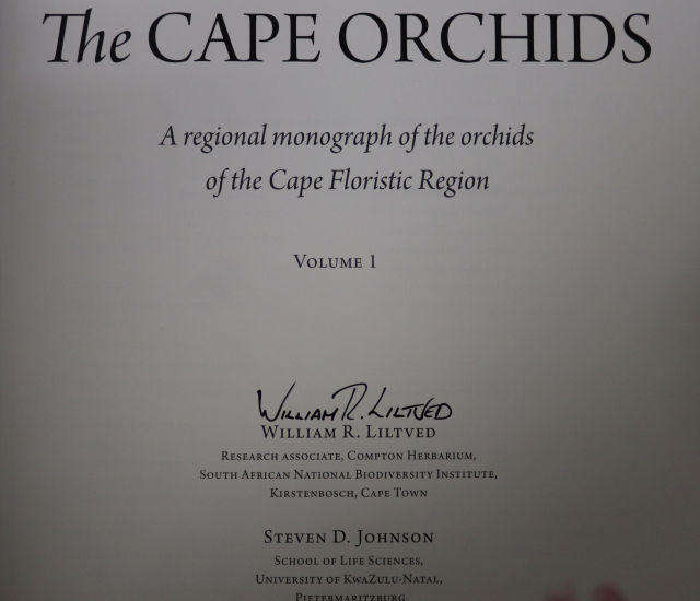 THE CAPE ORCHIDS.  By W R Liltved & S D Johnson  - Signed