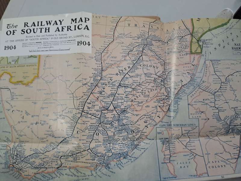 HISTORICAL RAILWAY POSTCARDS IN SOUTHERN AFRICA (Signed Plus Railway Map of 1904