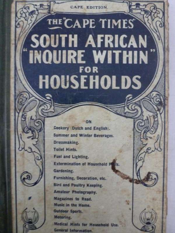 THE CAPE TIMES "INQUIRE WITHIN" FOR HOUSEHOLDS 1910