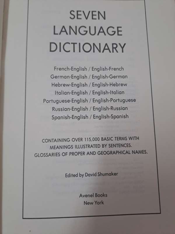 SEVEN LANGUAGE DICTIONARY