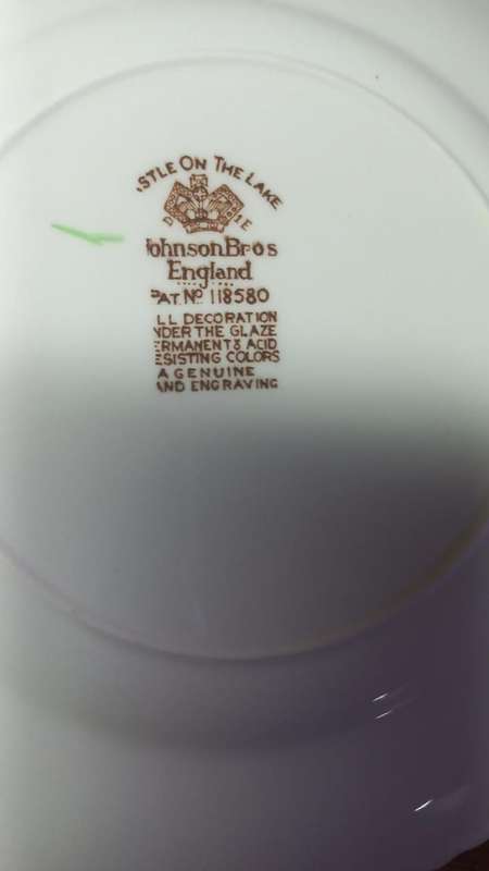 Vintage Johnson Bros Castle on the lake Serving Set