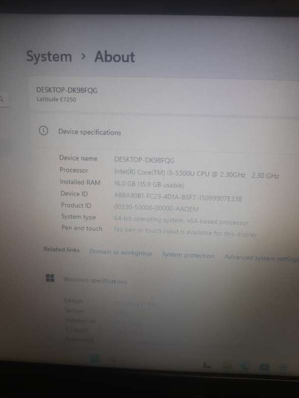 PORTABLE BEAST 16GB RAM DELL LATITUDE E7250 CORE i5 Vpro 5th GEN 512GB SSD