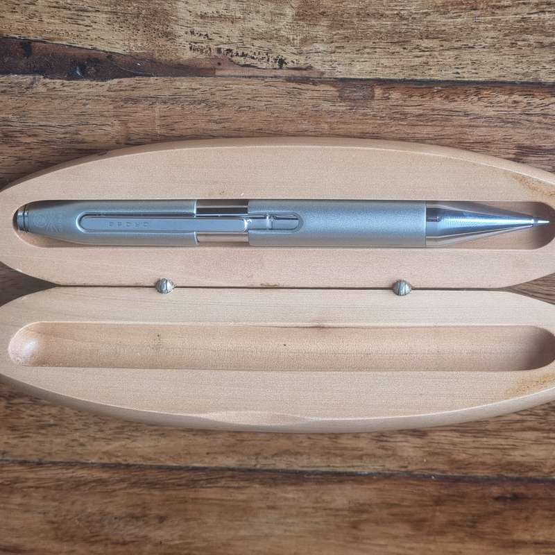 Cross ball point pen silver grey