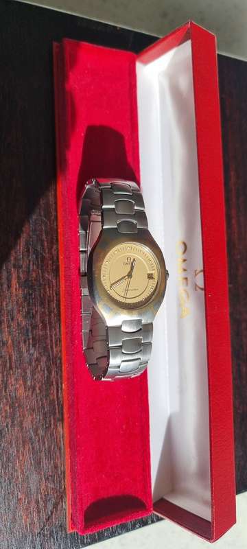 Omega Seamaster Polaris 18 K Gold Steel Quartz Watch