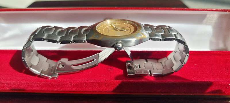 Omega Seamaster Polaris 18 K Gold Steel Quartz Watch