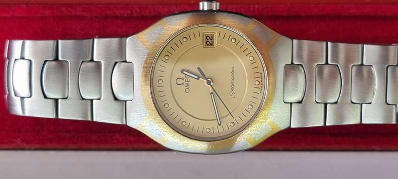Omega Seamaster Polaris 18 K Gold Steel Quartz Watch