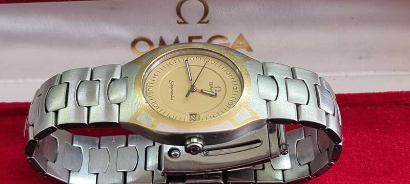 Omega Seamaster Polaris 18 K Gold Steel Quartz Watch