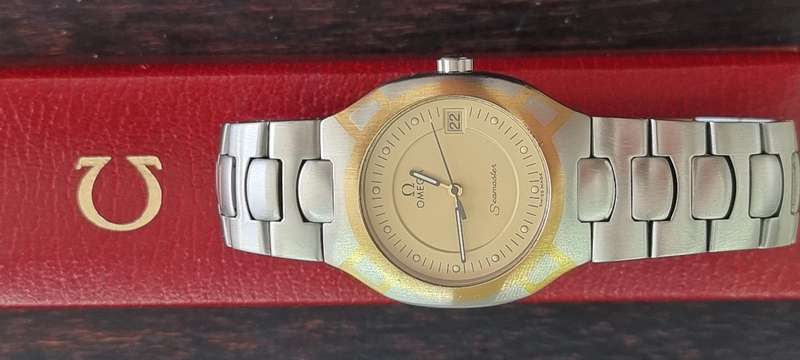 Omega Seamaster Polaris 18 K Gold Steel Quartz Watch