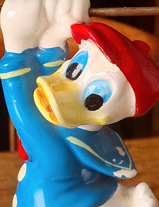 Very Rare!!nSchmid Walt Disney Donald Duck Wind-up Music Box Figurine-Made in Japan