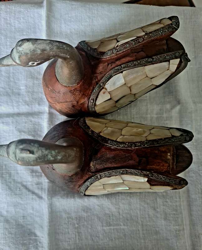Vintage Pair of Wooden Water Birds